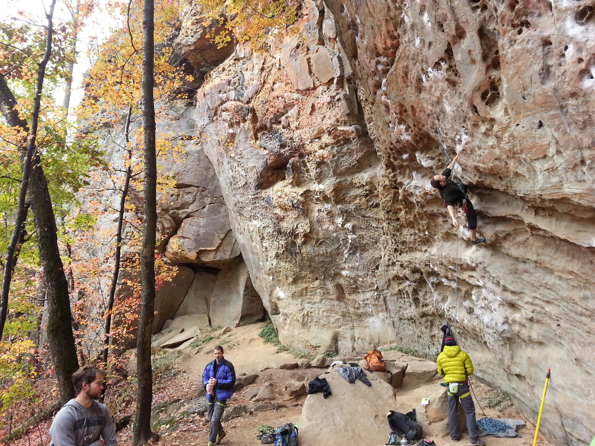 Me climbing at the Red River Gorge (maybe Gung Ho)